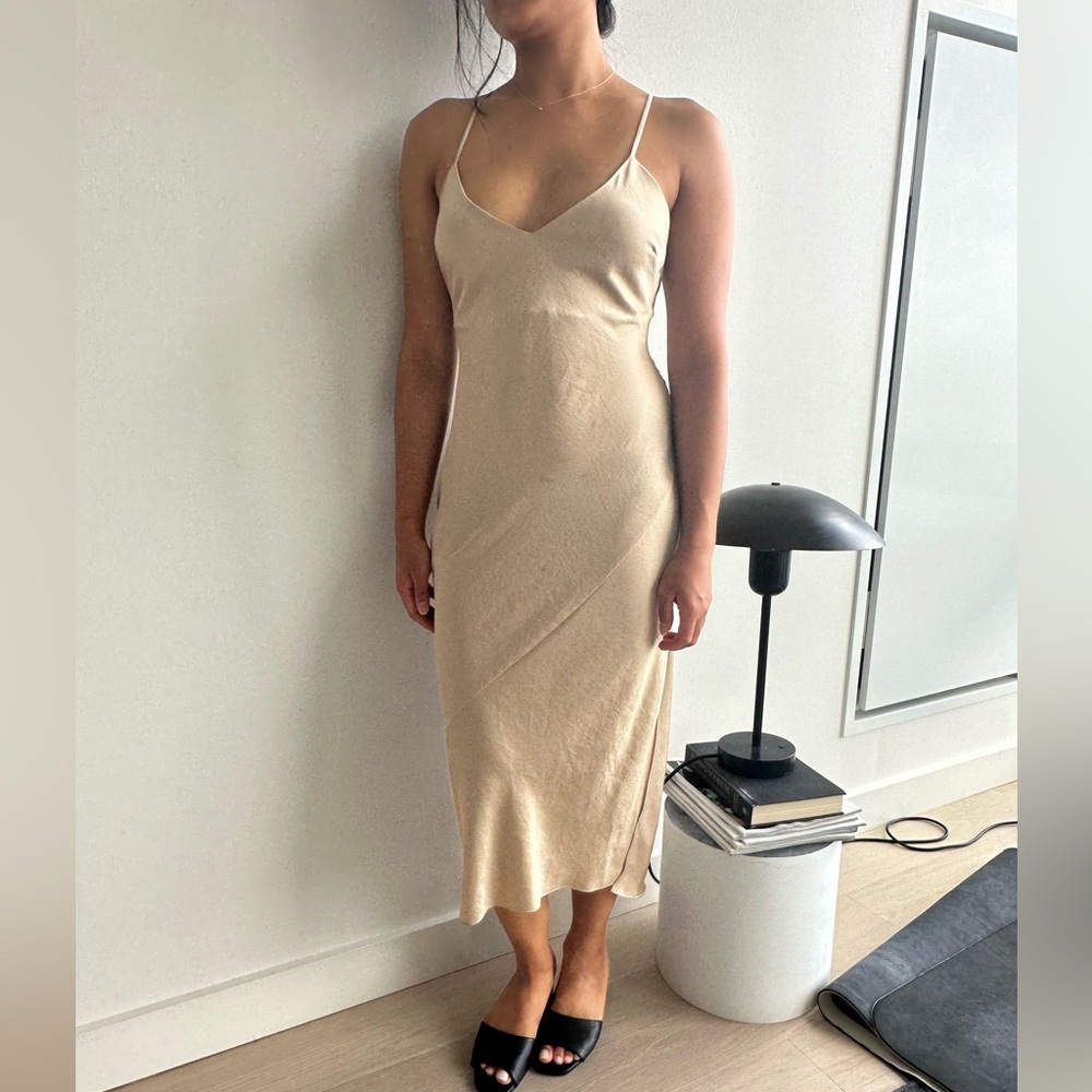 Champagne Aritzia Slip Dress